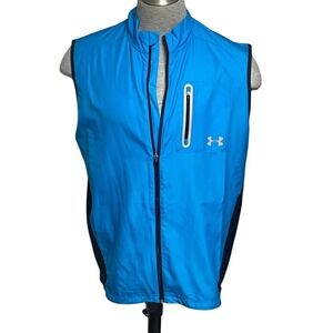 Under Armour All Season Fitted Blue Running Vest Jacket Mens XL